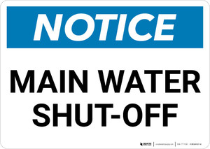 Notice: Main Water Shut-Off Landscape