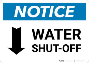 Notice: Water Shut-Off with Down Arrow Landscape