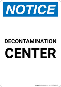 Notice: Decontamination Center Portrait