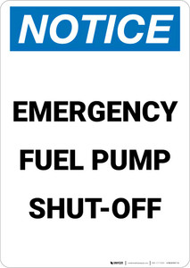 Notice: Emergency Fuel Pump Shut-off with Icon Portrait