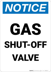 Notice: Gas Shut Off Valve Portrait
