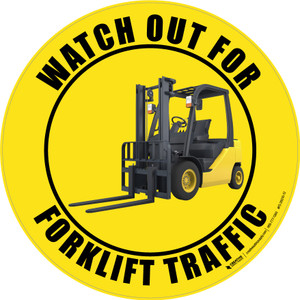 Watch Out For Forklift Traffic - Yellow background - Floor Sign Watch Out For Forklift Traffic - Yellow background - Floor Sign