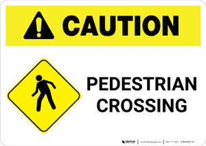 Caution: Pedestrian Crossing with Landscape