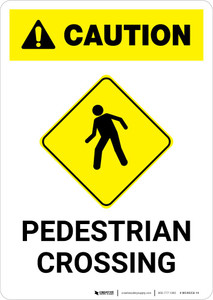 Caution: Pedestrian Crossing with Icon Portrait