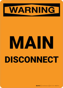 Warning: Main Disconnect Portrait