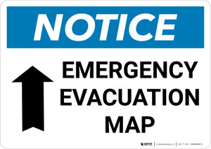 Notice: Emergency Evacuation Map with Arrow Landscape