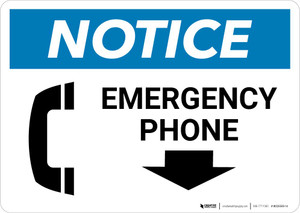 Notice: Emergency Phone with Down Arrow and Icon Landscape Notice: Emergency Phone with Down Arrow and Icon Landscape