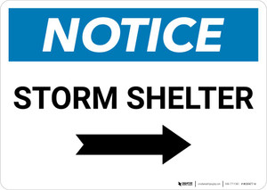 Notice: Storm Shelter Right Arrow Landscape