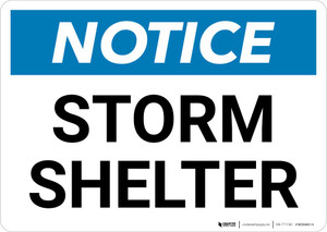 Notice: Storm Shelter Landscape Notice: Storm Shelter Landscape
