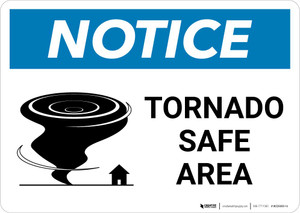Notice: Tornado Shelter Down Arrow with Icon Landscape