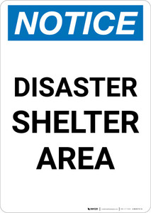 Notice: Disaster Shelter Area Portrait