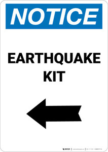 Notice: Earthquake Kit with Left Arrow Portrait