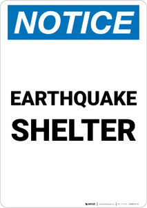 Notice: Earthquake Shelter Portrait
