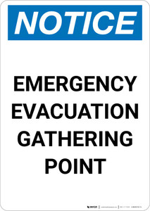 Notice: Emergency Evacuation Gathering Point Portrait