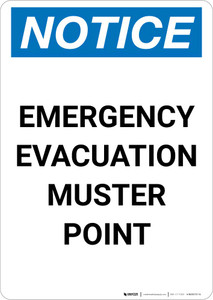 Notice: Emergency Evacuation Muster Point Portrait