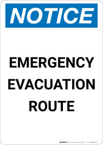 Notice: Emergency Evacuation Route Portrait
