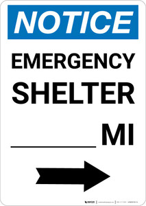 Notice: Emergency Shelter Mile Right Arrow Portrait