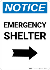 Notice: Emergency Shelter Right Arrow Portrait