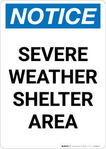 Notice: Severe Weather Shelter Area Text Portrait