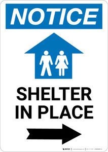 Notice: Shelter In Place Right Arrow with Icon Portrait