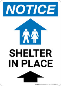 Notice: Shelter In Place Up Arrow with Icon Portrait