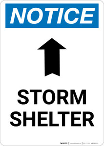 Notice: Storm Shelter Up Arrow Portrait