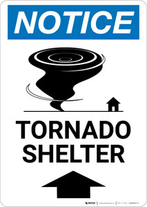 Notice: Tornado Shelter Up Arrow With Icon Portrait