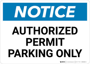 Notice: Authorized Permit Parking Only Landscape