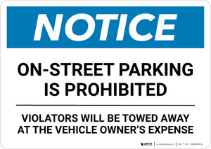 Notice: On-Street Parking Prohibited Landscape