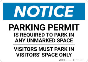 Notice: Parking Permit Is Required To Park In Any Unmarked Space Landscape