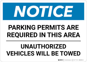 Notice: Parking Permits Are Required In This Area - Unauthorized Vehicles Will Be Towed Landscape