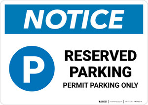 Notice: Reserved Parking - Permit Parking Only Landscape