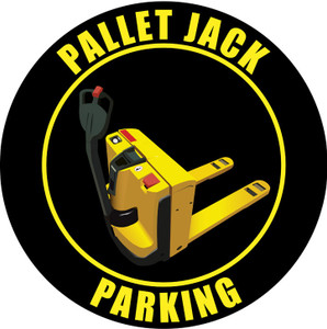 Pallet Jack Parking industrial floor sign - Black / yellow