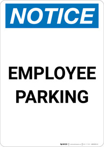 Notice: Employee Parking Portrait
