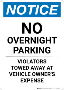 Notice: No Overnight Parking - Violators Towed Away At Vehicle Owner's Expense Portrait