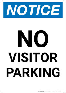 Notice: No Visitor Parking Portrait