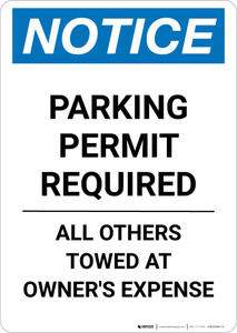 Notice: Parking Permit Required Portrait