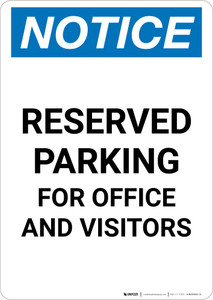 Notice: Reserved Parking for Office And Visitors Portrait