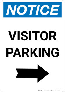 Notice: Visitor Parking with Right Arrow Portrait
