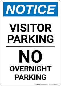 Notice: Visitor Parking - No Overnight Parking Portrait