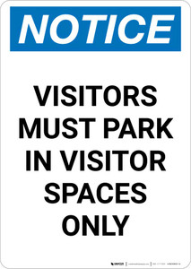 Notice: Visitors Must Park In Visitor Spaces Only Portrait