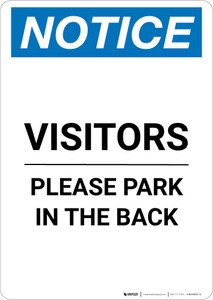 Notice: Visitors - Please Park In The Back Portrait