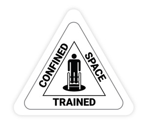 Confined Space Trained Triangle - Hard Hat Sticker