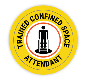 Trained Confined Space Attendant - Hard Hat Sticker