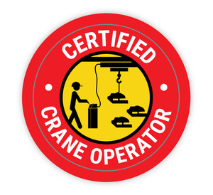 Certified Crane Operator Red - Hard Hat Sticker