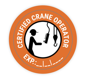 Certified Crane Operator Write In Expiration Date - Hard Hat Sticker