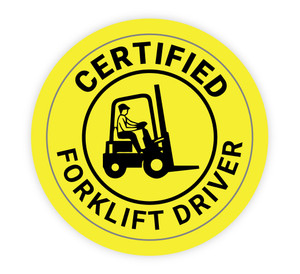 Certified Forklift Driver Yellow - Hard Hat Sticker
