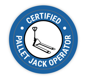 Certified Pallet Jack Operator - Hard Hat Sticker