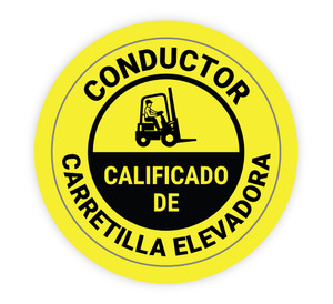 Qualified Forklift Driver Spanish - Hard Hat Sticker