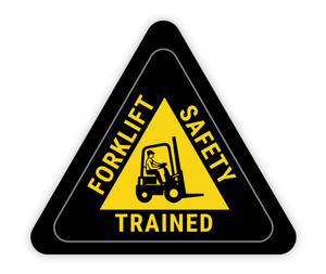 Forklift Safety Trained Triangle - Hard Hat Sticker